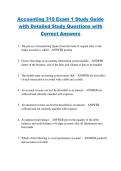 Accounting 310 Exam 1 Study Guide &NewLine;with Detailed Study Questions with &NewLine;Correct Answers 
