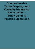 Comprehensive Texas Property and Casualty Insurance Exam Guide Study Guide and Practice Questions 2025&sol; 2026 Complete Licensing Review