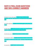 NUR113 FINAL EXAM QUESTIONS AND 100&percnt; CORRECT ANSWERS &NewLine; &NewLine;