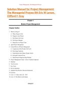 Solution Manual for Project Management The Managerial Process 8th Eric W Larson&comma; Clifford F&period; Gray&vert;&vert;Complete Guide A&plus;&period;