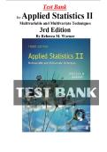 Test Bank - Applied Statistics II Multivariable and Multivariate Techniques&comma; 3rd Edition by Rebecca Warner&comma; All 1-17 Chapters Covered &comma;Latest Edition