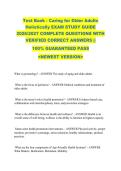 Test Bank - Caring for Older Adults &NewLine;Holistically EXAM STUDY GUIDE &NewLine;2026&sol;2027 COMPLETE QUESTIONS WITH &NewLine;VERIFIED CORRECT ANSWERS &vert;&vert; &NewLine;100&percnt; GUARANTEED PASS &NewLine;<NEWEST VERSION>