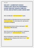 WGU D671 - ELEMENTARY SCIENCE &NewLine;CURRICULUM &vert; OBJECTIVE ASSESSMENT &vert; &NewLine;&lbrace;LATEST 2026&sol; 2027 UPDATE&rcub; COMPLETE &NewLine;ACTUAL AND AUTHENTIC EXAM &vert; BRAND NEW&excl;
