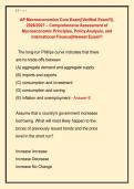 AP Macroeconomics Core Exam&vert;&vert;Verified Exam&excl;&excl;&vert;&vert;&comma; &NewLine;2026&sol;2027 &ndash; Comprehensive Assessment of &NewLine;Macroeconomic Principles&comma; Policy Analysis&comma; and &NewLine;International Finance&vert;&vert;Newest Exam&excl;&excl;&excl; 