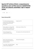 Sports IOT Arthrex EXAM&comma; comprehensive questions and verified answers QUESTIONS WITH ACCURATE ANSWERS &vert; GET IT RIGHT &vert;2026&excl;
