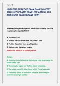 NBRC TMC PRACTICE EXAM BANK &vert; &lbrace;LATEST &NewLine;2026&sol; 2027 UPDATE&rcub; COMPLETE ACTUAL AND &NewLine;AUTHENTIC EXAM &vert; BRAND NEW&excl; 
