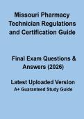 Missouri Pharmacy Technician Regulations & Certification Guide 2026