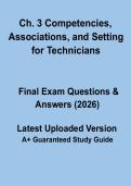 Chapter 3&colon; Competencies&comma; Associations&comma; and Settings for Technicians &ndash; Study Guide 2026