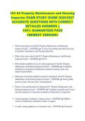 ICC 64 Property Maintenance and Housing &NewLine;Inspector EXAM STUDY GUIDE 2026&sol;2027 &NewLine;ACCURATE QUESTIONS WITH CORRECT &NewLine;DETAILED ANSWERS &vert;&vert;  &NewLine;100&percnt; GUARANTEED PASS &NewLine;<NEWEST VERSION> 