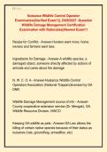 Nuisance Wildlife Control Operator &NewLine;Examination&vert;&vert;Verified Exam&excl;&excl;&vert;&vert;&comma; 2026&sol;2027 -Question &NewLine;Wildlife Damage Management Certification &NewLine;Examination with Rationales&vert;&vert;Newest Exam&excl;&excl;&excl;