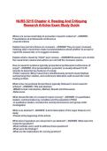 NURS 3215 Chapter 4&colon; Reading And Critiquing Research Articles Exam Study Guide