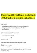 Chemistry ACS Final Exam Study Guide 2026 Practice Questions and Answers Comprehensive Review Complete Exam Prep 2025&sol; 2026&NewLine;