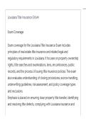Louisiana Title Insurance ACTUAL EXAM LATEST UPDATE THIS YEAR QUESTIONS AN DETAILED ANSWERS