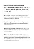 WGU D351 FUNCTIONS OF HUMAN&NewLine;RESOURCE MANAGEMENT 2026 STUDY GUIDE&NewLine;COMPLETE HR FUNCTIONS AND PRACTICE&NewLine;QUESTIONS