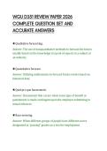 WGU D351 REVIEW PAPER 2026&NewLine;COMPLETE QUESTION SET AND&NewLine;ACCURATE ANSWERS