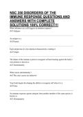 NSC 350 DISORDERS OF THE IMMUNE RESPONSE QUESTIONS AND ANSWERS WITH COMPLETE SOLUTIONS 100&percnt; CORRECT&excl;&excl;&excl;