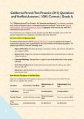 California Permit Test Practice &lpar;341&rpar; Questions and Verified Answers &vert; 100&percnt; Correct &vert; Grade A&NewLine;&NewLine;
