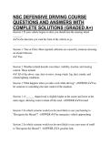 NSC DEFENSIVE DRIVING COURSE QUESTIONS AND ANSWERS WITH COMPLETE SOLUTIONS &lpar;GRADED A&plus;&rpar;