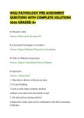 WGU PATHOLOGY PRE ASSESSMENT&NewLine;QUESTIONS WITH COMPLETE SOLUTIONS&NewLine;2026 GRADED A&plus;