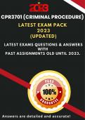 CPR3701 LATEST Exam Pack Updated for 2023 with assignments old till 2023 