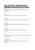NSC 201 EXAM 1 QUESTIONS AND ANSWERS GUARANTEED SUCCESS&excl;&excl;&excl;