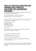 NSCA CPT PRACTICE QUESTIONS AND ANSWERS WITH COMPLETE SOLUTIONS 100&percnt; GUARANTEED SUCCESS&excl;&excl;&excl;