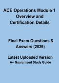 ACE Operations Module 1 Overview and Certification Details &ndash; Study Guide 2026
