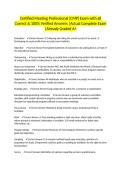 Certified Meeting Professional &lpar;CMP&rpar; Exam with all Correct & 100&percnt; Verified Answers &vert;Actual Complete Exam &vert;Already Graded A&plus;
