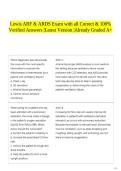 Lewis ARF & ARDS Exam with all Correct & 100&percnt; Verified Answers &vert;Latest Version &vert;Already Graded A&plus;