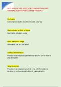 AEST AGRICULTURE ASSOCIATE EXAM QUESTIONS AND &NewLine;ANSWERS 2026 GUARANTEED PASS GRADED A&plus;