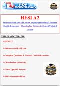 HESI A2 Entrance and Exit Exam with Complete Questions & Answers &lpar;Verified Answers&rpar; &vert; Chamberlain University &vert; Latest Updated Version 2026&sol;2027&period;