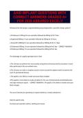 AAID IMPLANT QUESTIONS WITH CORRECT ANSWERS GRADED A&plus; FOR 2026 ASSURED EXCEL&excl;&excl;