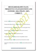HESI RADIOGRAPHY EXAM &vert;&NewLine;FREQUENTLY EXAM QUESTIONS AND&NewLine;ANSWERS &vert; 2026 UPDATE &vert; 100&percnt;&NewLine;CORRECT&period;