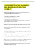 HAWAII ADJUSTER ACTUAL EXAMINATION&NewLine;2026 QUESTIONS WITH SOLUTIONS&NewLine;GRADED A&plus;