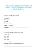 NURS 215 EXAM 1 NEWEST 2026 QUESTIONS and &NewLine;CORRECT DETAILED ANSWERS with RATIONALES &NewLine;ALREADY GRADED A&plus;