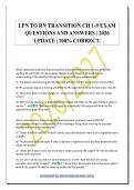 LPN TO RN TRANSITION CH 1-9 EXAM&NewLine;QUESTIONS AND ANSWERS &vert; 2026&NewLine;UPDATE &vert; 100&percnt; CORRECT&period;