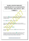 MARYLAND PSYCHOLOGY&NewLine;JURISPRUDENCE EXAM QUESTIONS&NewLine;AND ANSWERS &vert; 2026 UPDATE &vert; 100&percnt;&NewLine;CORRECT&period;