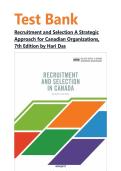Test Bank for Recruitment and Selection A Strategic Approach for Canadian Organizations&comma; 7th Edition by Hari Das&vert;Complete Guide A&plus;