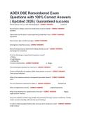 ADEX DSE Remembered Exam Questions with 100&percnt; Correct Answers &vert; Updated 2026 &vert; Guaranteed success