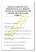 MASS 2A-1C HOISTING&comma; MA 2A&NewLine;HOISTING EXAM&comma; 2A&sol;1C HOISTING&NewLine;LICENSE MA&period; EXAM QUESTIONS AND&NewLine;ANSWERS &vert; 2026 UPDATE &vert; 100&percnt;&NewLine;CORRECT&period;