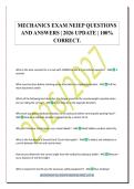 MECHANICS EXAM NEIEP QUESTIONS&NewLine;AND ANSWERS &vert; 2026 UPDATE &vert; 100&percnt;&NewLine;CORRECT&period;