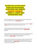 Certified Park and Recreation Professional Examination QUESTIONS AND VERIFIED CORRECT ANSWERS GRADED A&plus; -LATEST 2026-2027- 100- GUARANTEED PASS&period;docx&NewLine;&NewLine;