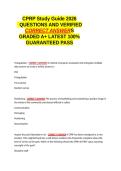 CPRP Study Guide 2026 QUESTIONS AND VERIFIED CORRECT ANSWERS GRADED A&plus; -LATEST 2026-2027- 100- GUARANTEED PASS&period;docx&NewLine;&NewLine;