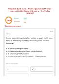 Population Health Exam 1 Practice Questions and Correct Answers &lpar;Verified Answers&rpar; Graded A&plus; &vert; New Update 2026&sol;2027 