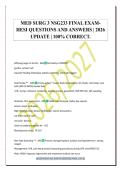 MED SURG 3 NSG233 FINAL EXAM-&NewLine;HESI QUESTIONS AND ANSWERS &vert; 2026&NewLine;UPDATE &vert; 100&percnt; CORRECT&period;
