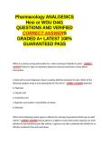 Pharmacology ANALGESICS Hesi or WGU D441 QUESTIONS AND VERIFIED CORRECT ANSWERS GRADED A&plus; -LATEST 2026-2027- 100- GUARANTEED PASS&period;docx&NewLine;&NewLine;