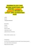 PHARMACOLOGY D441 REVIEW QUESTIONS AND VERIFIED CORRECT ANSWERS GRADED A&plus; -LATEST 2026-2027- 100- GUARANTEED PASS&period;docx&NewLine;&NewLine;