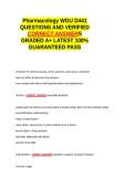 Pharmacology WGU D441 QUESTIONS AND VERIFIED CORRECT ANSWERS GRADED A&plus; -LATEST 2026-2027- 100- GUARANTEED PASS&period;docx&NewLine;&NewLine;