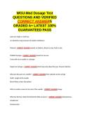 WGU-Med Dosage Test QUESTIONS AND VERIFIED CORRECT ANSWERS GRADED A&plus; -LATEST 2026-2027- 100- GUARANTEED PASS&period;docx&NewLine;&NewLine;
