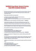 NURS624 Case Study&colon; Sensory Function Exam With Complete Solutions